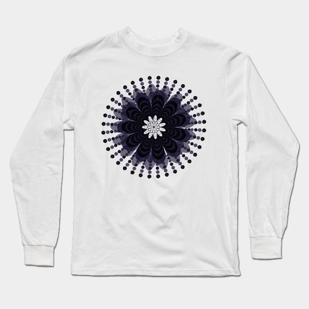 Graphic Mandala Flower Lilac Long Sleeve T-Shirt by Looly Elzayat